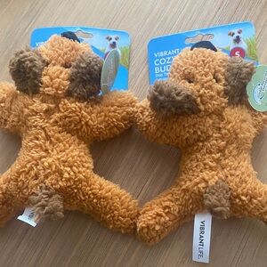 Cozy Buddy Soft Plush SqueakDog Toy 2 in 1 lot Squeaky small chew level 1